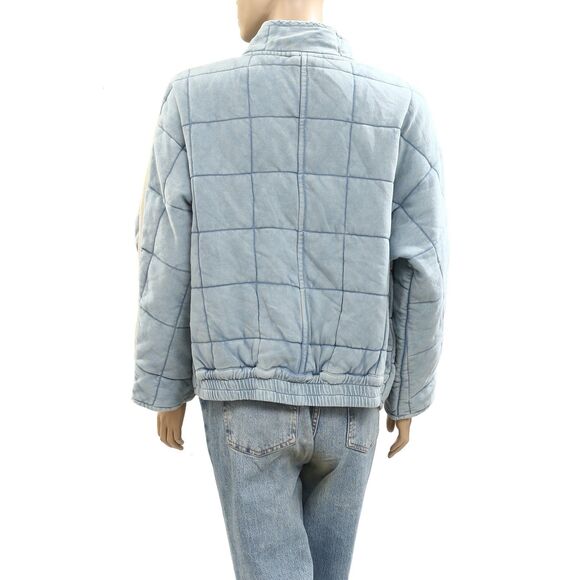 Free People Dolman Quilted Knit Jacket Top Oversized Zip-up Slouchy S New 284079 - Picture 3 of 5